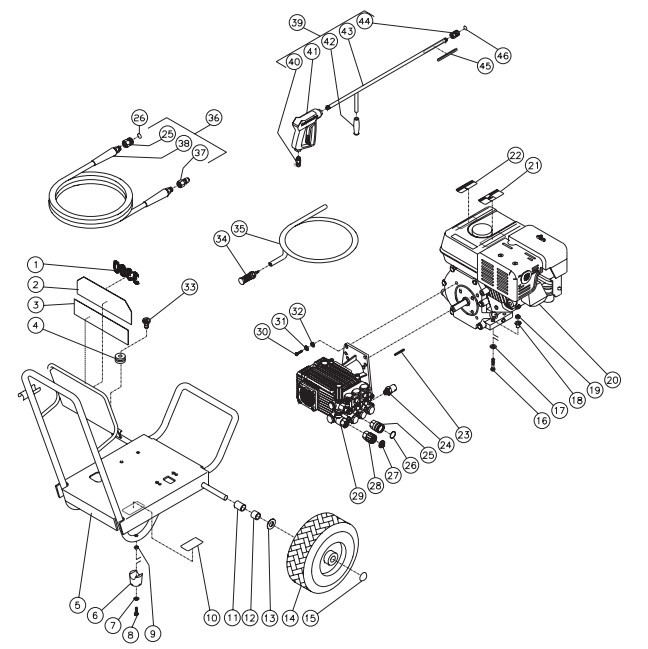 MITM WP-3304-0MHB pressure washer parts and manual